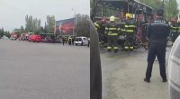 Sumqayıtda yanan marşrut avtobusu belə söndürüldü – VİDEO