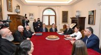 Birinci Xanım Müqəddəs Pavel Bazilikasının baş keşişi ilə görüşüb - FOTO