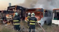 Abşeronda avtobuslar YANDI - VİDEO