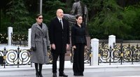 Prezident xanımı və qızı ilə birgə Heydər Əliyevin məzarını ziyarət etdi - FOTO/VİDEO