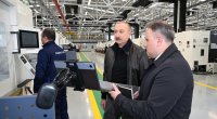 İlham Əliyev Tərtərdə elektromexanika zavodunun AÇILIŞINDA - FOTO