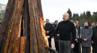 İlham Əliyev Xocavəndin Xanoba kəndində Novruz tonqalını yandırdı - FOTO/VİDEO
