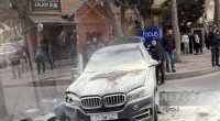 Bakıda ağır qəza: BMW yandı - FOTO