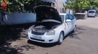 Kürdəmirdə hərəkətdə olan avtomobil anidən alışdı &ndash; FOTO - VİDEO