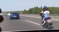Övladını təhlükəli vəziyyətdə motosikletlə aparan ata saxlanıldı - VİDEO