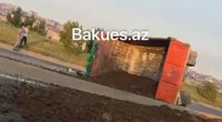 Bakı&ndash;Şamaxı yolunda &ldquo;KamAZ&rdquo; aşdı &ndash; VİDEO