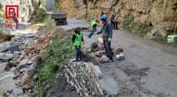 Quba-Xınalıq yolunda intensiv yağışlar yenidən fəsadlar törətdi &ndash; FOTO/VİDEO