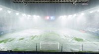 Stadionu su basdı, La Liqa oyunu təxirə salındı - Şəkillər