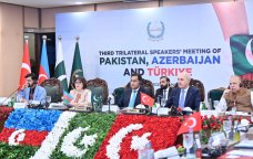Azərbaycan-Pakistan-Türkiyə Parlament sədrləri arasında ÜÇTƏRƏFLİ GÖRÜŞ – FOTO