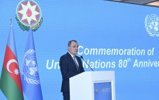 Ceyhun Bayramov BMT-nin 80 illik yubileyinə həsr olunmuş tədbirdə çıxış edib - FOTO