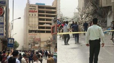 İranda 10 mərtəbəli bina çökdü - VİDEO