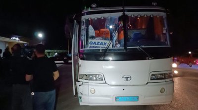 Tovuzda sərnişin avtobusu piyadanı vurub - FOTO
