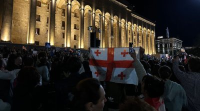 Tbilisidə yenidən etirazlar başlayıb - VİDEO