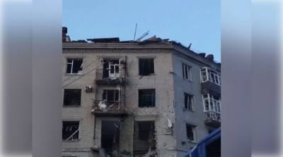 Xarkovda bombanın təsirindən yaşayış binası UÇDU - ANBAAN VİDEO 