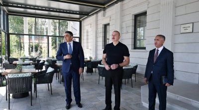 Prezident Xankəndidə “Palace” hotelinin açılışında - FOTO