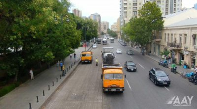 Bakının bu küçəsi təmir olunur – FOTO/VİDEO