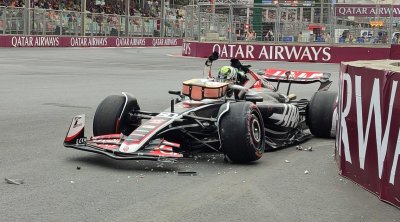 "Formula 1-də növbəti QƏZA - "Haas" pilotu səddə ÇIRPILIB