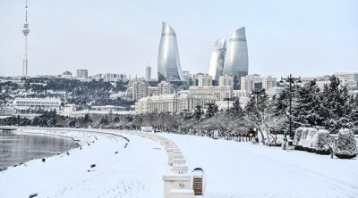 Bakı bulvarının qarlı görüntüləri - FOTO