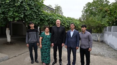 Prezident Xocalı rayonunun Badara kəndində - FOTO
