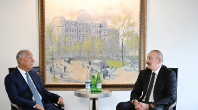 Prezident İlham Əliyev Nyu-Yorkda Portuqaliya Prezidenti ilə görüşüb - FOTO