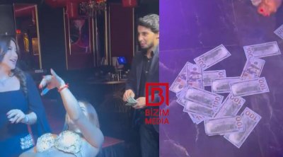 Ayselin əri rəqqasəni dollar YAĞIŞINA TUTDU - VİDEO
