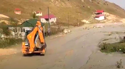 Lazanın yolu lil və palçıqdan təmizlənir – VİDEO