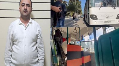 Narkotikin təsiri altında sərnişin avtobusu sürən şəxs həbs olundu - VİDEO