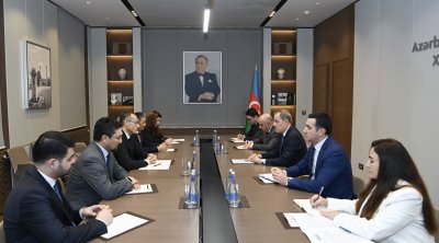 Ceyhun Bayramov TÜRKPA-nın yeni baş katibi ilə görüşdü - FOTO