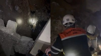 Dərəyə yıxılan 15 yaşlı oğlan belə XİLAS EDİLDİ - VİDEO