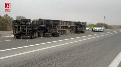 Pambıqla dolu yük avtomobili AŞIB - FOTO