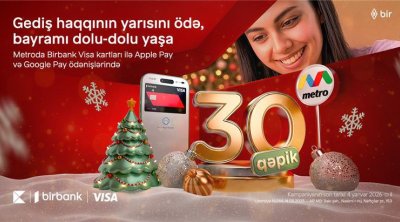 Birbank-dan bayram sürprizi: metroda gediş haqqına 50% endirim edildi