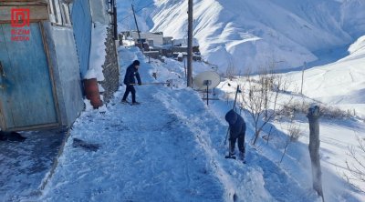 Ağ örpəyə bürünən Xınalığın ecazkar mənzərəsi – VİDEO