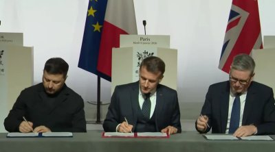 Zelenski, Makron və Starmer arasında Niyyət Bəyannaməsini imzalandı - VİDEO
