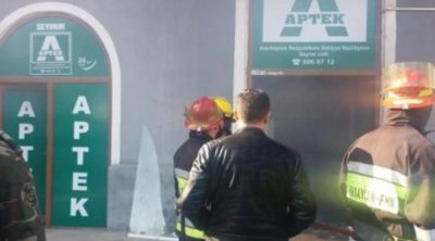 Sumqayıtda aptekdə yanğın oldu