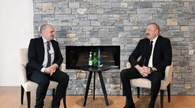 İlham Əliyev Davosda Danimarka şirkətinin baş vitse-prezidenti ilə görüşdü - FOTO