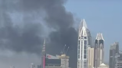 Dubayda partlayışlar - İnsanlar Bürc Xəlifədən təxliyə edilir - VİDEO