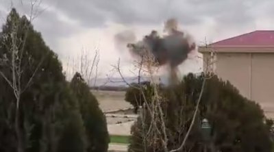 Dron məktəbin yaxınlığına belə düşüb &ndash; Hücum anının YENİ VİDEOSU