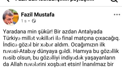 Deputatdan sevindirən xəbər: &ldquo;İnanılmaz bir duyğu yaşayıram&rdquo; - FOTO