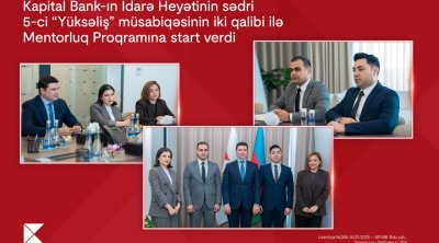 Kapital Bank-ın İdarə Heyətinin sədri 5-ci “Yüksəliş” müsabiqəsinin iki qalibi ilə Mentorluq Proqramına start verdi