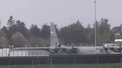 Balta ilə ABŞ-ın hərbi təyyarəsinə hücum etdi - VİDEO