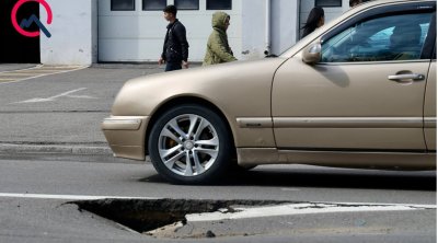 Əhməd Rəcəbli küçəsində yol çökdü – FOTO
