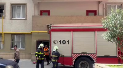 Xırdalanda çoxmərtəbəli binada yanğın &ndash; VİDEO