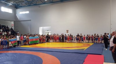 Şəkidə şəhidin şərəfinə güləş turniri keçirilib - FOTO