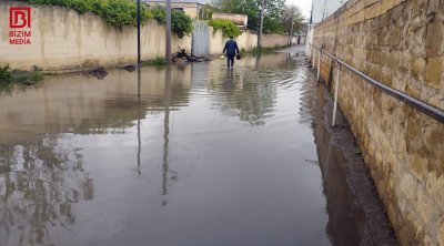 Kürdəmirdə küçələri su basdı &ndash; FOTO/VİDEO
