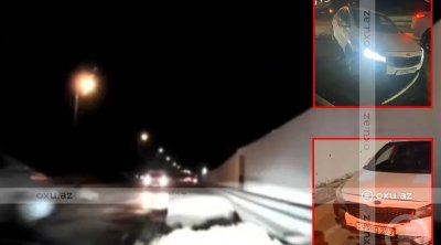 Bakıda yolda qazılmış çuxur qəzaya səbəb oldu - ANBAAN VİDEO