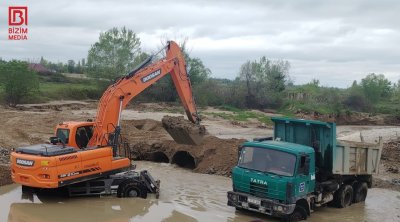 Şabranda selin dağıtdığı 11 körpü bərpa edilir &ndash; FOTO/VİDEO