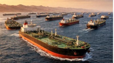 Hörmüz boğazında növbə gözləyən GƏMİLƏRİN görüntüləri yayıldı - VİDEO