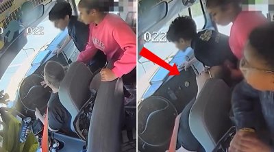 Sürücü huşunu itirsə də, şagirdlər özlərini itirmədilər &ndash; ANBAAN VİDEO 