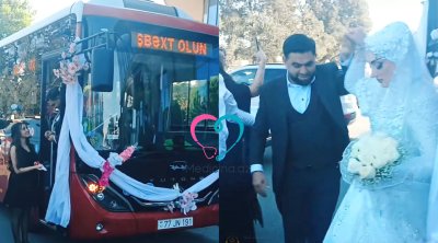 Həmin sürücünün toy maşını avtobus oldu - VİDEO