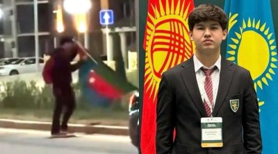 Yerə düşən Azərbaycan bayrağını qaldıran məktəbli mükafatlandırıldı – FOTO